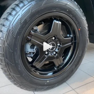 Powder coated black wheel, video on TikTok